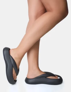 Clearance Guilty Chunky Toe Post Slider Sandals Flats