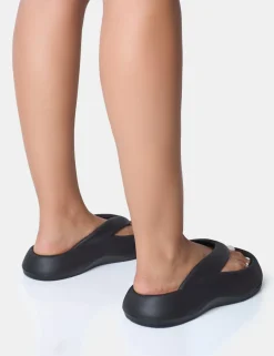 Clearance Guilty Chunky Toe Post Slider Sandals Flats