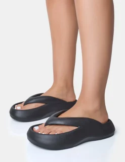 Clearance Guilty Chunky Toe Post Slider Sandals Flats