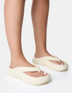 Best Sale Guilty Chunky Toe Post Slider Sandals Flats