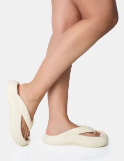 Best Sale Guilty Chunky Toe Post Slider Sandals Flats