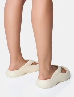 Best Sale Guilty Chunky Toe Post Slider Sandals Flats