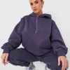 Cheap Half Zip Oversized Hoodie Dark Sculpt & Leisure | Kaiia The Label