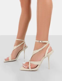 New Harness Croc Strappy Square Toe Stiletto Heels 4