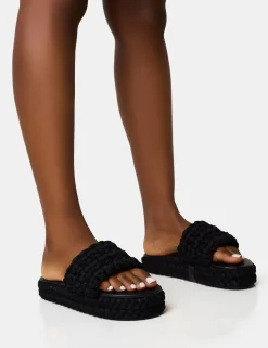 Outlet Hattie Woven Platform Sandals Flats