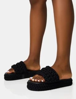 Outlet Hattie Woven Platform Sandals Flats