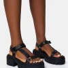 Hot Hazard Raffia Chunky Dad Sandals Flats