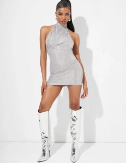 Shop High Neck Mini Dress in Dresses