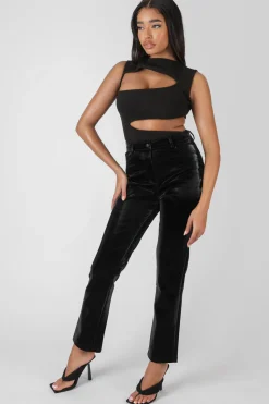 Discount High Shine Vinyl Straight Leg Trousers Sculpt & Leisure | Kaiia The Label