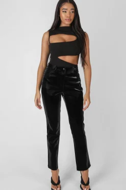 Discount High Shine Vinyl Straight Leg Trousers Sculpt & Leisure | Kaiia The Label