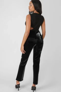 Discount High Shine Vinyl Straight Leg Trousers Sculpt & Leisure | Kaiia The Label
