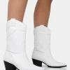 Fashion Howdy Pu Pointed Toe Western Cowboy Block Ankle Boots Block Heels | Western Boots