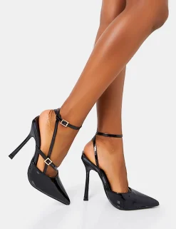 Fashion Idol Patent Buckle Strappy Detail Stiletto Court High Heels Back In Stock | Court Heels
