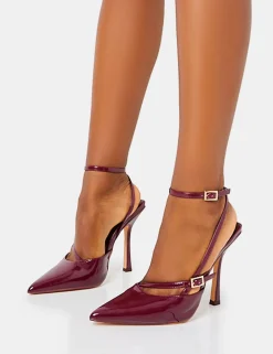 Online Idol Patent Buckle Strappy Detail Stiletto Court High Heels Back In Stock | Court Heels
