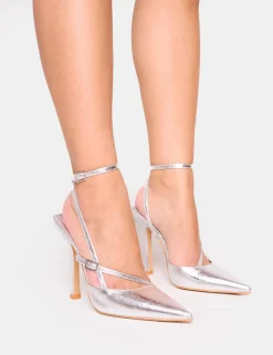 Cheap Idol Cracked Buckle Strappy Detail Stiletto Court High Heels Back In Stock | Court Heels