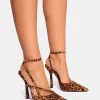 Sale Idol Buckle Strappy Detail Stiletto Pointed to Court High Heels Court Heels | High Heels