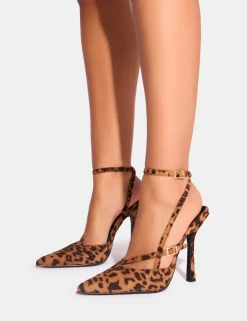 Sale Idol Buckle Strappy Detail Stiletto Pointed to Court High Heels Court Heels | High Heels