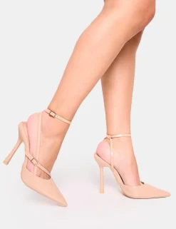 Hot Idol Patent Buckle Strappy Detail Stiletto Court High Heels Court Heels | High Heels