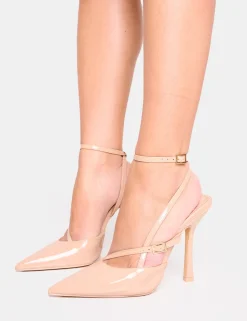 Hot Idol Patent Buckle Strappy Detail Stiletto Court High Heels Court Heels | High Heels