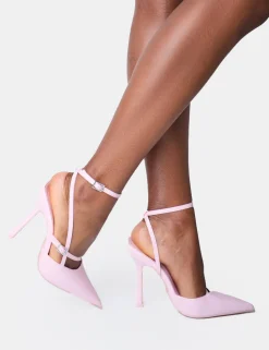 Fashion Idol Patent Buckle Strappy Detail Stiletto Court High Heels Court Heels | Pink Heels