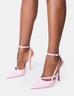 Fashion Idol Patent Buckle Strappy Detail Stiletto Court High Heels Court Heels | Pink Heels