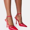 Hot Idol Patent Buckle Strappy Detail Stiletto Court High Heels Court Heels | High Heels