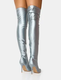 Shop Instinct Lycra Pointed Toe Stiletto Over The Knee Boots High Heels | Heeled Boots