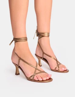 Cheap Irisa Lace Up Strappy Mid Heels Lace Up Heels | Mid Heels