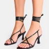 Best Irisa Cracked Lace Up Strappy Mid Heels Lace Up Heels | Mid Heels