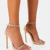 Best Sale Jemma Nude Pu Diamante Barely There Barely There Stiletto Heels Barely There Heels | Diamante Heels