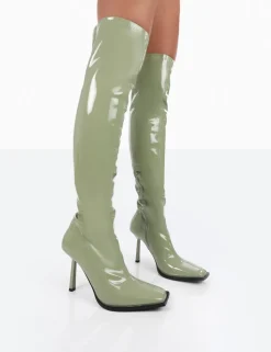 Cheap Jenine Patent Over The Knee Stiletto Heeled Boots High Heels | Heeled Boots