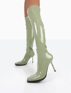 Cheap Jenine Patent Over The Knee Stiletto Heeled Boots High Heels | Heeled Boots