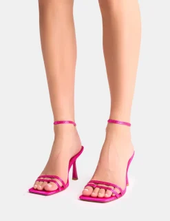 Fashion Jericho Toe Post Embellished Mid Heels Pink Heels | Mid Heels