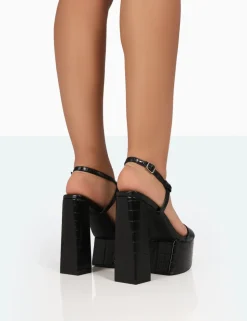 Flash Sale Jesse Croc Platform Block High Heels Block Heels | Platform Heels