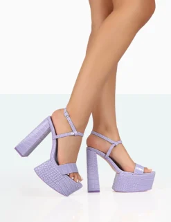 Discount Jesse Croc Platform Block High Heels Block Heels | Platform Heels