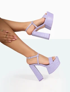 Discount Jesse Croc Platform Block High Heels Block Heels | Platform Heels