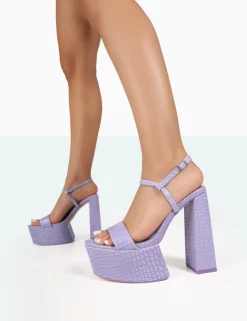 Discount Jesse Croc Platform Block High Heels Block Heels | Platform Heels