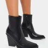 Hot Jessie Pu Western Pointed Toe Block Heeled Ankle Boots Western Boots | Ankle Boots