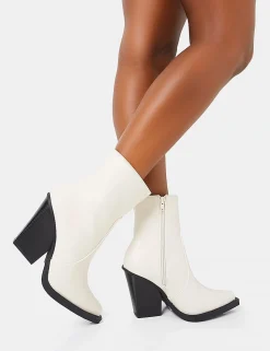 Outlet Jessie Pu Western Black Contrast Sole Block Heeled Ankle Boots Western Boots | Ankle Boots