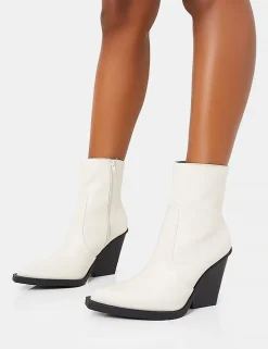 Outlet Jessie Pu Western Black Contrast Sole Block Heeled Ankle Boots Western Boots | Ankle Boots