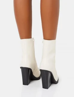 Outlet Jessie Pu Western Black Contrast Sole Block Heeled Ankle Boots Western Boots | Ankle Boots