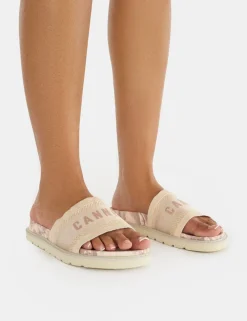Cheap Jet Set Stone Cannes Embroidered Sandals Flats