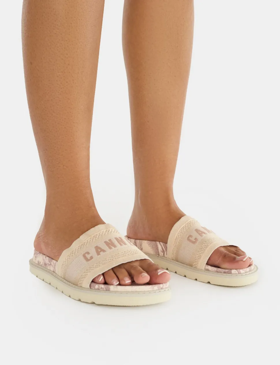 Cheap Jet Set Stone Cannes Embroidered Sandals Flats