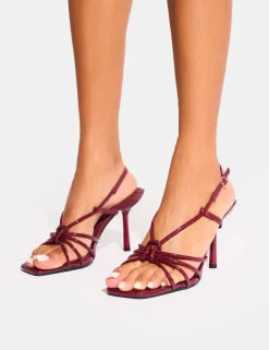 Best Sale Jiniso Knot Front Strappy Heels Mid Heels | Mid Heels