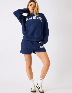 Best Sale Kaiia Applique Logo Sweat Shorts Denim Sculpt & Leisure | Kaiia The Label