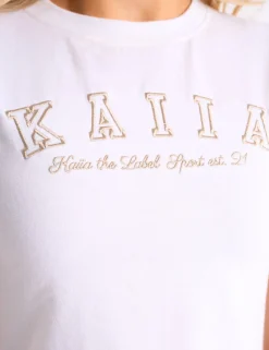 Cheap Kaiia Baby Tee White & Sand Sculpt & Leisure | Kaiia The Label