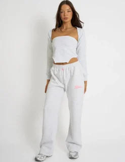 Shop Kaiia Bandeau Crop Top & Bolero Light Grey Marl Sculpt & Leisure | Kaiia The Label