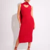 Clearance Kaiia Boucle Knitted Sleeveless Jumper Dress With Scarf Sculpt & Leisure | Kaiia The Label