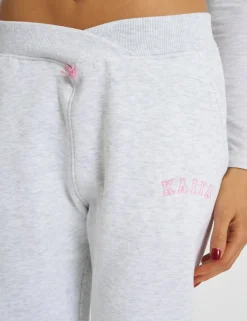 Outlet Kaiia Bow Detail Cross Over Waistband Joggers Light Grey Marl Sculpt & Leisure | Kaiia The Label
