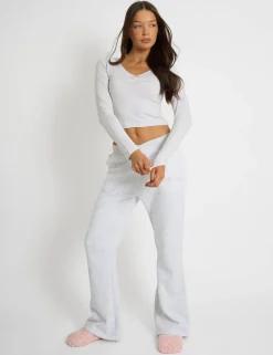 Shop Kaiia Bow Detail Ruched Top Light Grey Marl Sculpt & Leisure | Kaiia The Label